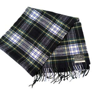 NWT Scots Regal Scarf Merino Wool Green Blue Scotland Lambswool Fringe Gordon
